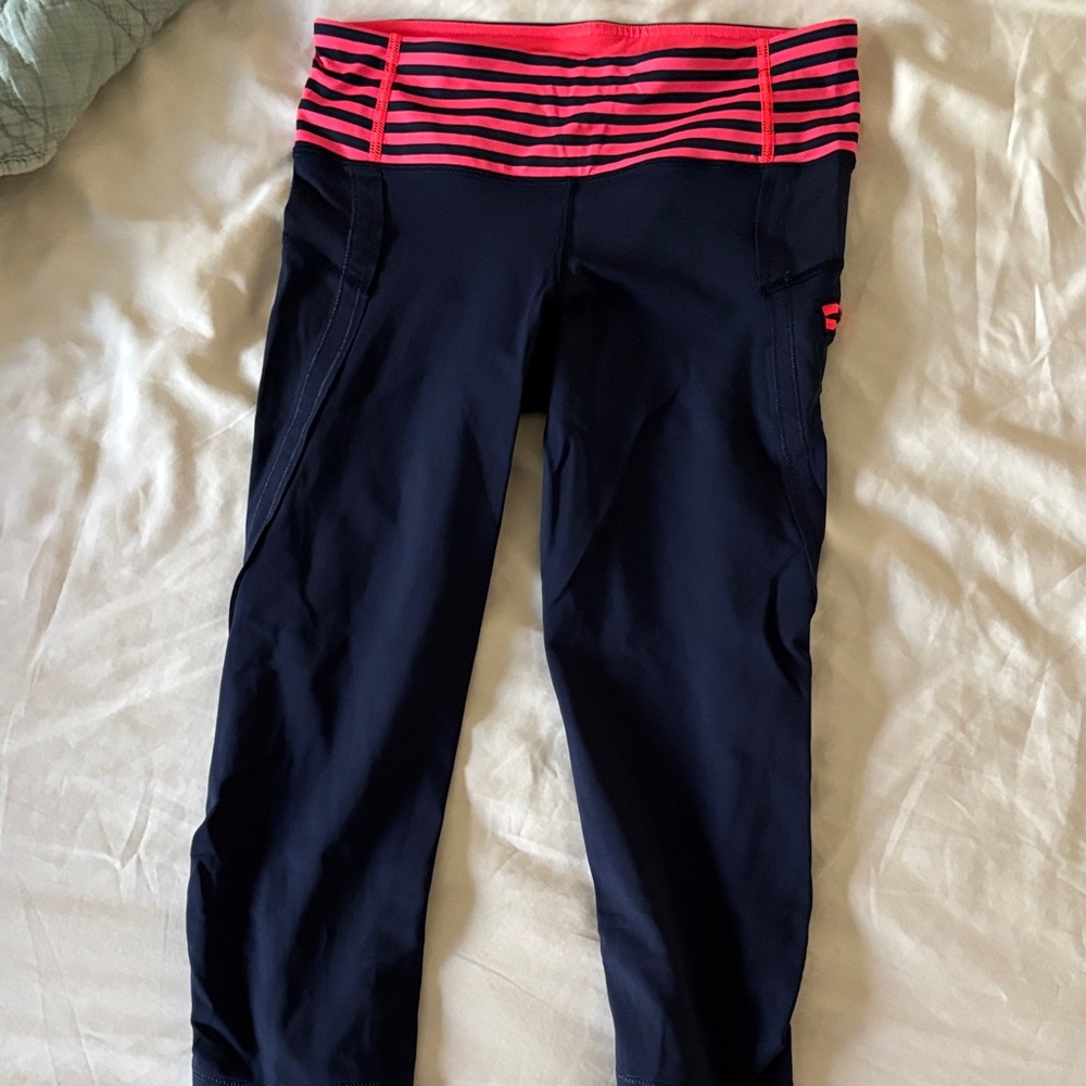 lululemon athletica Kids Leggings - Navy with Pink Stripes